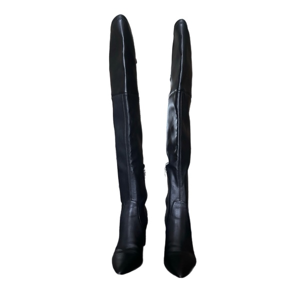 Marc Fisher Vany Over The Knee Pointed Toe Block Heel Black Size 6 - Picture 5 of 13